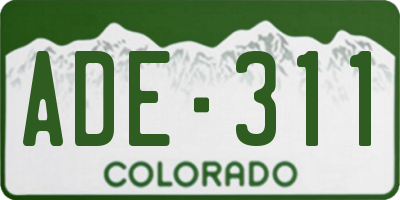 CO license plate ADE311