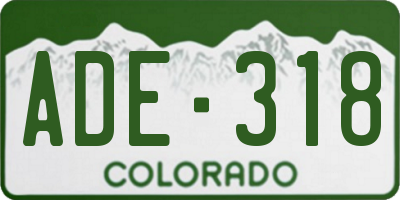 CO license plate ADE318