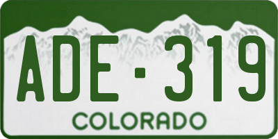 CO license plate ADE319