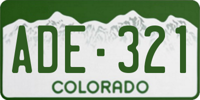 CO license plate ADE321