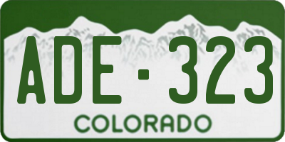 CO license plate ADE323
