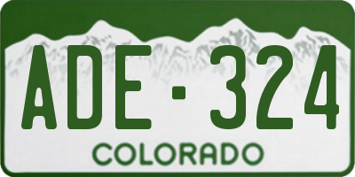 CO license plate ADE324