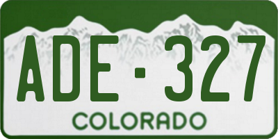 CO license plate ADE327