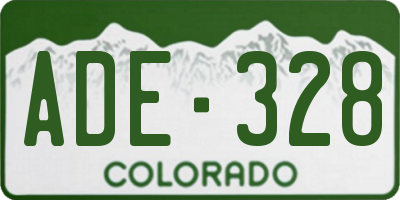 CO license plate ADE328
