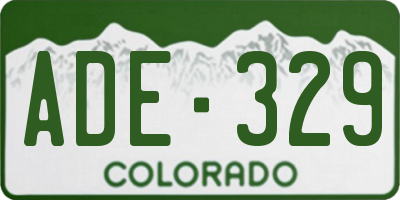 CO license plate ADE329