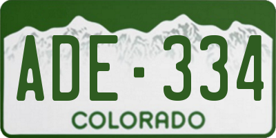 CO license plate ADE334
