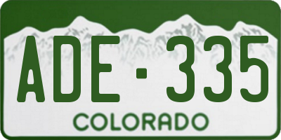 CO license plate ADE335