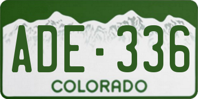 CO license plate ADE336