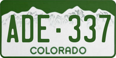 CO license plate ADE337