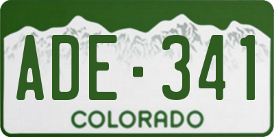 CO license plate ADE341