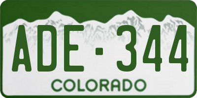 CO license plate ADE344