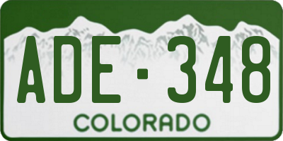 CO license plate ADE348