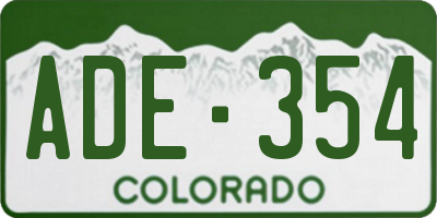 CO license plate ADE354