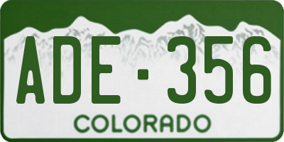 CO license plate ADE356