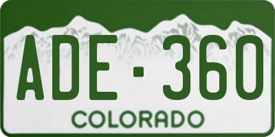 CO license plate ADE360