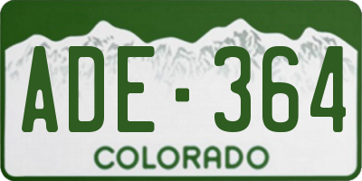 CO license plate ADE364