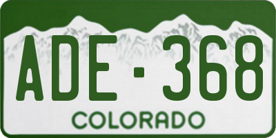 CO license plate ADE368