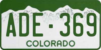 CO license plate ADE369