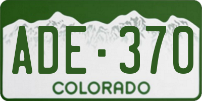 CO license plate ADE370