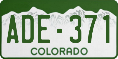 CO license plate ADE371