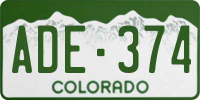 CO license plate ADE374