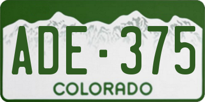 CO license plate ADE375