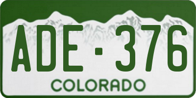 CO license plate ADE376