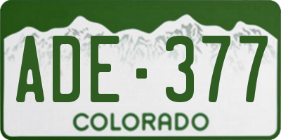 CO license plate ADE377