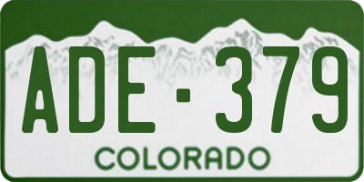 CO license plate ADE379