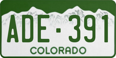 CO license plate ADE391