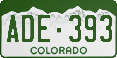 CO license plate ADE393