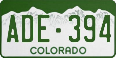 CO license plate ADE394