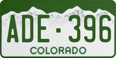 CO license plate ADE396