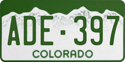 CO license plate ADE397