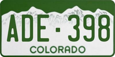 CO license plate ADE398