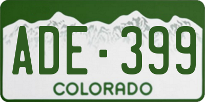 CO license plate ADE399