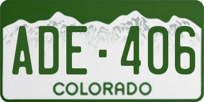CO license plate ADE406