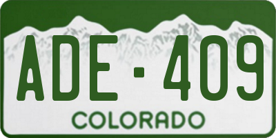 CO license plate ADE409