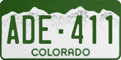 CO license plate ADE411