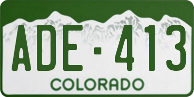 CO license plate ADE413