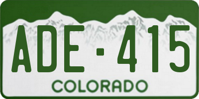 CO license plate ADE415