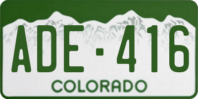 CO license plate ADE416