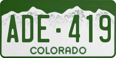 CO license plate ADE419