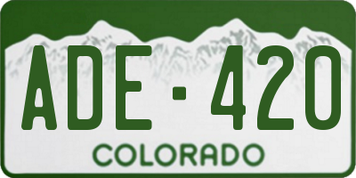 CO license plate ADE420