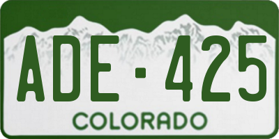 CO license plate ADE425