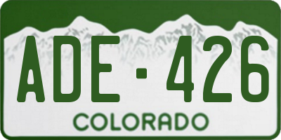 CO license plate ADE426