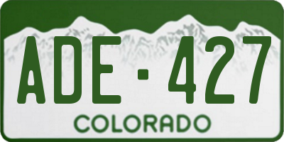 CO license plate ADE427