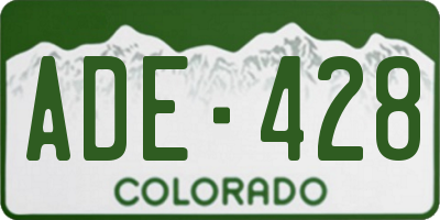 CO license plate ADE428