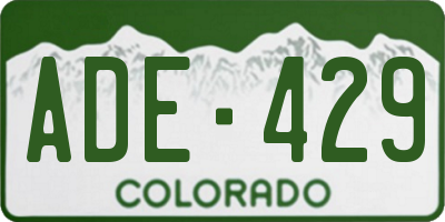 CO license plate ADE429