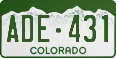 CO license plate ADE431